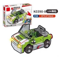 MINGDI LEIBAO K0390 0390 non  NHÓM TỐC ĐỘ TỔ HỢP MECHA 8 bộ đồ chơi xếp lắp ráp ghép mô hình Racers SPEED RACING Đua Tốc Độ 857 khối