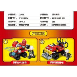 MINGDI LEIBAO C003 non  CHỮA CHÁY ĐÔ THỊ 8 TỔ HỢP bộ đồ chơi xếp lắp ráp ghép mô hình City LIRBAN FIRE FIGHTING Thành Phố 906 khối