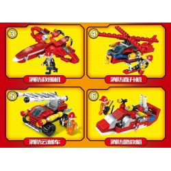 MINGDI LEIBAO C003 non  CHỮA CHÁY ĐÔ THỊ 8 TỔ HỢP bộ đồ chơi xếp lắp ráp ghép mô hình City LIRBAN FIRE FIGHTING Thành Phố 906 khối