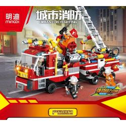 MINGDI LEIBAO C003 non  CHỮA CHÁY ĐÔ THỊ 8 TỔ HỢP bộ đồ chơi xếp lắp ráp ghép mô hình City LIRBAN FIRE FIGHTING Thành Phố 906 khối