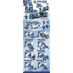 MINGDI LEIBAO C031 non  LIÊN MINH CẢNH SÁT 8 NGƯỜI MẪU bộ đồ chơi xếp lắp ráp ghép mô hình City CITY POLICE Thành Phố 762 khối