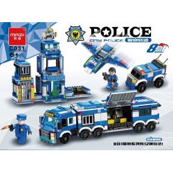 MINGDI LEIBAO C031 non  LIÊN MINH CẢNH SÁT 8 NGƯỜI MẪU bộ đồ chơi xếp lắp ráp ghép mô hình City CITY POLICE Thành Phố 762 khối