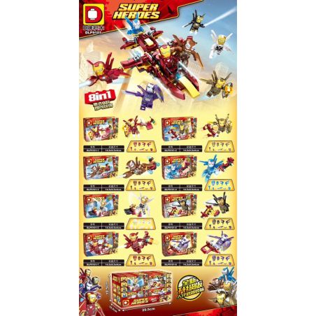DUO LE PIN DLP9101 9101 non  IRON MAN 8. bộ đồ chơi xếp lắp ráp ghép mô hình Marvel Super Heroes Siêu Anh Hùng Marvel