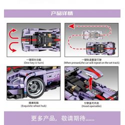 SEMBO 701908 non  ĐIỀU KHIỂN TỪ XA CÔNG NGHỆ XE THỂ THAO FENGSHEN MÀU TÍM ĐÓNG THẾ bộ đồ chơi xếp lắp ráp ghép mô hình  CARS REMOTE CONTROL SPORTS Kỹ Thuật Công Nghệ Cao Mô Hình Phương Tiện 480 khối