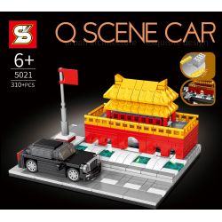 SHENG YUAN SY 5021 non  TIANANAN VÀ CỜ ĐỎ L5 SEDAN bộ đồ chơi xếp lắp ráp ghép mô hình Creator Q SCENE CAR TIANANMEN & RED FLAG L5 Sáng Tạo 310 khối