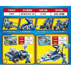 MINGDI LEIBAO C002 non  THUNDERBOLT MEN KẾT HỢP XE RADAR 8 bộ đồ chơi xếp lắp ráp ghép mô hình City THUNDER POLICE Thành Phố 768 khối