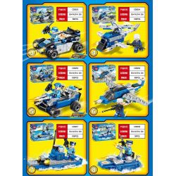 MINGDI LEIBAO C002 non  THUNDERBOLT MEN KẾT HỢP XE RADAR 8 bộ đồ chơi xếp lắp ráp ghép mô hình City THUNDER POLICE Thành Phố 768 khối