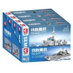 SEMBO 105515 105516 105517 105518 non  DỰ ÁN 956 TỔ HỢP 4 LỚP TÀU KHU TRỤC HIỆN ĐẠI bộ đồ chơi xếp lắp ráp ghép mô hình Iron Blood Heavy Equipment TYPE P.956 DESTROYER Đặc Nhiệm Máu Và Sắt 1015 khối