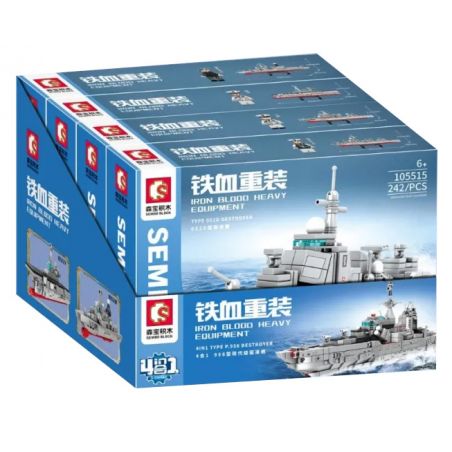SEMBO 105515 105516 105517 105518 non  DỰ ÁN 956 TỔ HỢP 4 LỚP TÀU KHU TRỤC HIỆN ĐẠI bộ đồ chơi xếp lắp ráp ghép mô hình Iron Blood Heavy Equipment TYPE P.956 DESTROYER Đặc Nhiệm Máu Và Sắt 1015 khối
