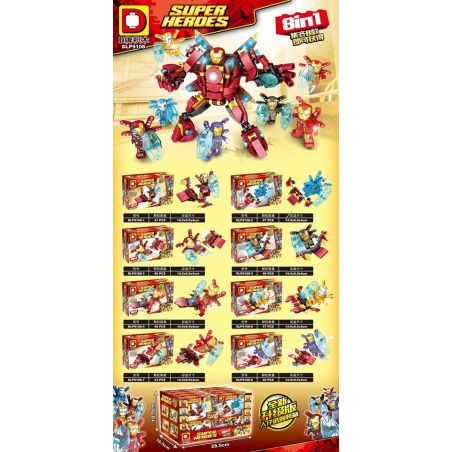 DUO LE PIN DLP9108 9108 non  IRON MAN 8. bộ đồ chơi xếp lắp ráp ghép mô hình Marvel Super Heroes Siêu Anh Hùng Marvel