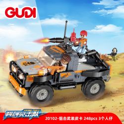 GUDI 20102 non  XE BÁN TẢI VŨ TRANG BẮN TỈA bộ đồ chơi xếp lắp ráp ghép mô hình SWORD FORCE 248 khối