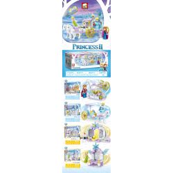 ELEPHANT JX90147 90147 non  XE NGỰA TRONG MƠ CỦA CÔNG CHÚA BĂNG VÀ TUYẾT 4 KẾT HỢP bộ đồ chơi xếp lắp ráp ghép mô hình Frozen Nữ Hoàng Băng Giá 417 khối