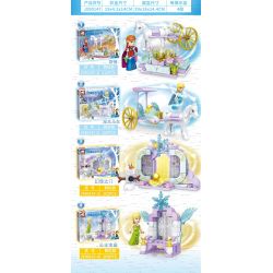 ELEPHANT JX90147 90147 non  XE NGỰA TRONG MƠ CỦA CÔNG CHÚA BĂNG VÀ TUYẾT 4 KẾT HỢP bộ đồ chơi xếp lắp ráp ghép mô hình Frozen Nữ Hoàng Băng Giá 417 khối