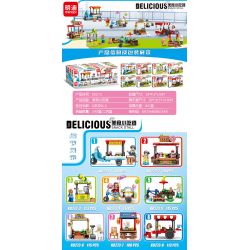MINGDI LEIBAO K0273 0273 non  QUẦY HÀNG THỰC PHẨM DÀNH CHO NGƯỜI SÀNH ĂN bộ đồ chơi xếp lắp ráp ghép mô hình DELICIOUS SNACK STALL 925 khối