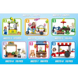 MINGDI LEIBAO K0273 0273 non  QUẦY HÀNG THỰC PHẨM DÀNH CHO NGƯỜI SÀNH ĂN bộ đồ chơi xếp lắp ráp ghép mô hình DELICIOUS SNACK STALL 925 khối