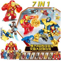 DUO LE PIN DLP9093 9093 non  BATTLE-FIGHTING MAN 8 bộ đồ chơi xếp lắp ráp ghép mô hình Marvel Super Heroes Siêu Anh Hùng Marvel