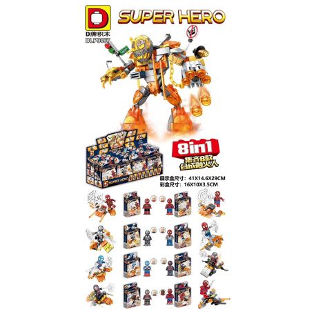 DUO LE PIN DLP9097 9097 non  NGƯỜI NHỆN 8 bộ đồ chơi xếp lắp ráp ghép mô hình Marvel Super Heroes Siêu Anh Hùng Marvel