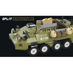 JIESTAR 61030 non  XE VẬN TẢI BỌC THÉP M1126 STRYKER bộ đồ chơi xếp lắp ráp ghép mô hình Military Army Quân Sự Bộ Đội 549 khối