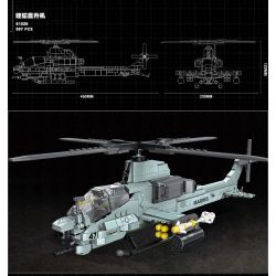 JIESTAR 61028 non  MÁY BAY TRỰC THĂNG VIPER bộ đồ chơi xếp lắp ráp ghép mô hình Military Army AH-1Z VIPER Quân Sự Bộ Đội 597 khối