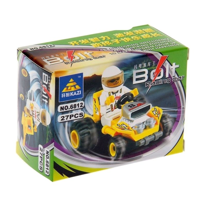 Bozhi 6812 non  LIGHTNING VUA. bộ đồ chơi xếp lắp ráp ghép mô hình Racers BOLT RACING CAR Đua Tốc Độ 27 khối