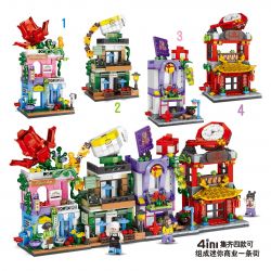 MINGDI LEIBAO K0367 0367 non  4 LOẠI CABIN DIY bộ đồ chơi xếp lắp ráp ghép mô hình Creator DIY HOUSE Sáng Tạo 945 khối