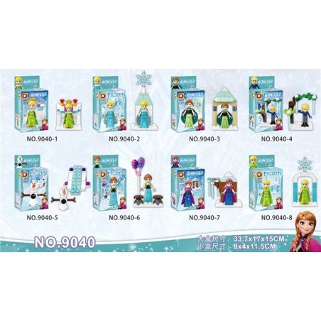 DUO LE PIN DLP9040 9040 non  BĂNG VÀ TUYẾT 8 MÔ HÌNH bộ đồ chơi xếp lắp ráp ghép mô hình Frozen Nữ Hoàng Băng Giá