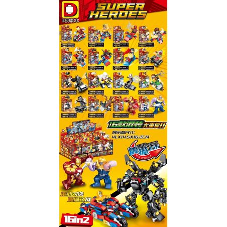 DUO LE PIN DLP9086 9086 non  NGƯỜI SIÊU ANH HÙNG 16. bộ đồ chơi xếp lắp ráp ghép mô hình Super Heroes Siêu Nhân Anh Hùng