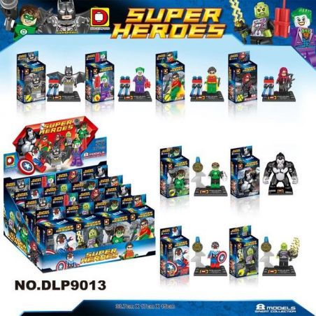 DUO LE PIN DLP9013 9013 non  MÔ HÌNH SIÊU ANH HÙNG 8 bộ đồ chơi xếp lắp ráp ghép mô hình Super Heroes Siêu Nhân Anh Hùng