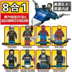 DUO LE PIN DLP9025 9025 non  THUYỀN TRƯỞNG MỸ 3 ANH HÙNG TRONG NỘI CHIẾN 8 bộ đồ chơi xếp lắp ráp ghép mô hình Super Heroes Siêu Nhân Anh Hùng