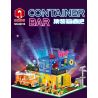 JUHANG TECHNOLOGY 86016 non  THANH CHỨA bộ đồ chơi xếp lắp ráp ghép mô hình Modular Buildings CONTAINER BAR Mô Hình Nhà Cửa 1489 khối