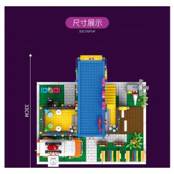 JUHANG TECHNOLOGY 86016 non  THANH CHỨA bộ đồ chơi xếp lắp ráp ghép mô hình Modular Buildings CONTAINER BAR Mô Hình Nhà Cửa 1489 khối