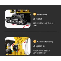 HAPPY BUILD SHINEYU XINYU YC-33001 33001 YC33001 non  MÁY XÚC bộ đồ chơi xếp lắp ráp ghép mô hình  Kỹ Thuật Công Nghệ Cao Mô Hình Phương Tiện 686 khối