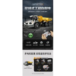 CADA DOUBLEE C61054 61054 non  XE BEN XÂY DỰNG CÓ KHỚP NỐI 1:17 tỷ lệ 1:17 bộ đồ chơi xếp lắp ráp ghép mô hình  ARTICULATED DUMP TRUCK Kỹ Thuật Công Nghệ Cao Mô Hình Phương Tiện 3067 khối