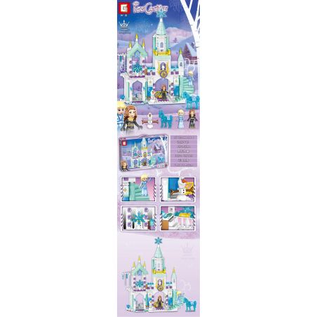 TREE HEIGHT JXL814 non  LÂU ĐÀI BĂNG bộ đồ chơi xếp lắp ráp ghép mô hình Frozen ICE CASTLE Nữ Hoàng Băng Giá 365 khối
