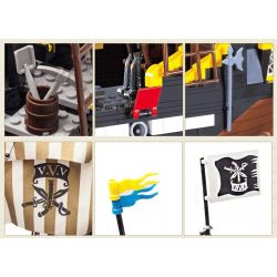 QMAN ENLIGHTEN KEEPPLEY 307 non  TÀU CƯỚP BIỂN RÂU ĐỎ bộ đồ chơi xếp lắp ráp ghép mô hình Pirates Of The Caribbean CORSAIR Cướp Biển Vùng Caribe 590 khối