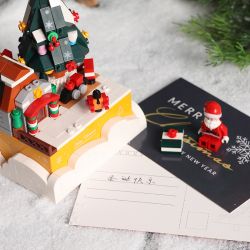 GAODAI 80001 non  HỘP NHẠC GIÁNG SINH bộ đồ chơi xếp lắp ráp ghép mô hình Christmas CHRISTMAS MUSICBOX 408 khối