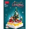 GAODAI 80001 non  HỘP NHẠC GIÁNG SINH bộ đồ chơi xếp lắp ráp ghép mô hình Christmas CHRISTMAS MUSICBOX 408 khối