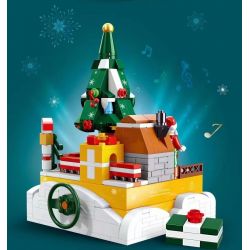 GAODAI 80001 non  HỘP NHẠC GIÁNG SINH bộ đồ chơi xếp lắp ráp ghép mô hình Christmas CHRISTMAS MUSICBOX 408 khối
