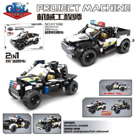 GBL KY1086 1086 non  XE KÉO LÙI CHỐNG BẠO LOẠN ĐỊA HÌNH bộ đồ chơi xếp lắp ráp ghép mô hình  Kỹ Thuật Công Nghệ Cao Mô Hình Phương Tiện 260 khối