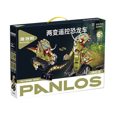 PanlosBrick 615007 Panlos Brick 615007 non  XE TRICERATOPS KHỦNG LONG ĐIỀU KHIỂN TỪ XA HAI THAY ĐỔI bộ đồ chơi xếp lắp ráp ghép mô hình  Kỹ Thuật Công Nghệ Cao Mô Hình Phương Tiện 870 khối