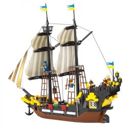 QMAN ENLIGHTEN KEEPPLEY 307 non  TÀU CƯỚP BIỂN RÂU ĐỎ bộ đồ chơi xếp lắp ráp ghép mô hình Pirates Of The Caribbean CORSAIR Cướp Biển Vùng Caribe 590 khối