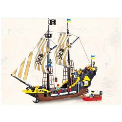 QMAN ENLIGHTEN KEEPPLEY 307 non  TÀU CƯỚP BIỂN RÂU ĐỎ bộ đồ chơi xếp lắp ráp ghép mô hình Pirates Of The Caribbean CORSAIR Cướp Biển Vùng Caribe 590 khối