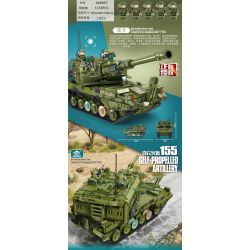 PanlosBrick 688007 688008 Panlos Brick 688007 688008 non  PHÁO TỰ HÀNH 155 bộ đồ chơi xếp lắp ráp ghép mô hình Military Army 155 SELF-PROPELLED ARTILLERY Quân Sự Bộ Đội 1574 khối