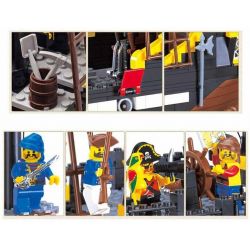 QMAN ENLIGHTEN KEEPPLEY 307 non  TÀU CƯỚP BIỂN RÂU ĐỎ bộ đồ chơi xếp lắp ráp ghép mô hình Pirates Of The Caribbean CORSAIR Cướp Biển Vùng Caribe 590 khối