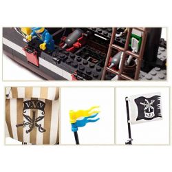 QMAN ENLIGHTEN KEEPPLEY 307 non  TÀU CƯỚP BIỂN RÂU ĐỎ bộ đồ chơi xếp lắp ráp ghép mô hình Pirates Of The Caribbean CORSAIR Cướp Biển Vùng Caribe 590 khối