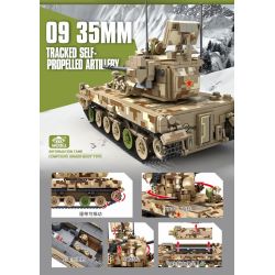 PanlosBrick 688006 Panlos Brick 688006 non  PHÁO PHÒNG KHÔNG TỰ HÀNH BÁNH XÍCH TYPE 09 35MM bộ đồ chơi xếp lắp ráp ghép mô hình Military Army 09 35MM TRACKED SELF-PROPELLED ARTILLERY Quân Sự Bộ Đội 1270 khối