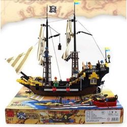 QMAN ENLIGHTEN KEEPPLEY 307 non  TÀU CƯỚP BIỂN RÂU ĐỎ bộ đồ chơi xếp lắp ráp ghép mô hình Pirates Of The Caribbean CORSAIR Cướp Biển Vùng Caribe 590 khối