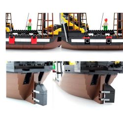 QMAN ENLIGHTEN KEEPPLEY 307 non  TÀU CƯỚP BIỂN RÂU ĐỎ bộ đồ chơi xếp lắp ráp ghép mô hình Pirates Of The Caribbean CORSAIR Cướp Biển Vùng Caribe 590 khối