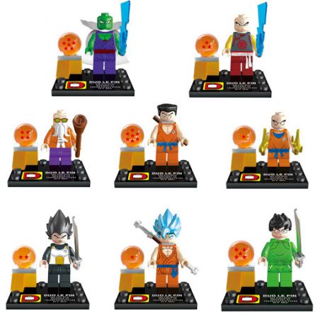 DUO LE PIN DLP9007 9007 non  BẢY QUẢ BÓNG RỒNG 8 bộ đồ chơi xếp lắp ráp ghép mô hình Brickheadz Nhân Vật Đầu To