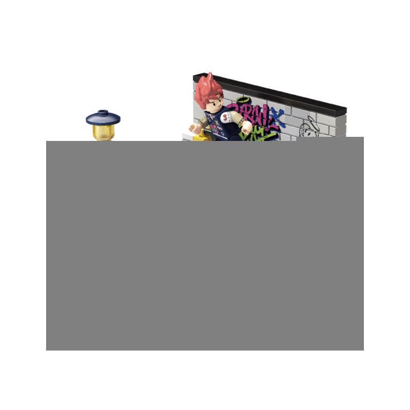 X AREA-X AX0084 0084 non  ĐƯỜNG PHỐ CỰC ĐOAN bộ đồ chơi xếp lắp ráp ghép mô hình X-BOX 2.0 LET'S RUN FOR FREE NOW